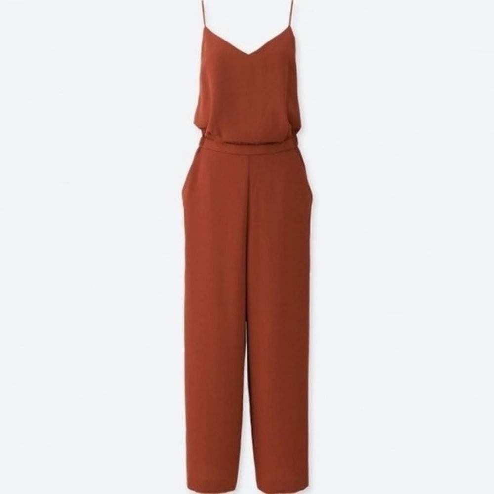 Uniqlo rust/burnt orange camisole jumpsuit